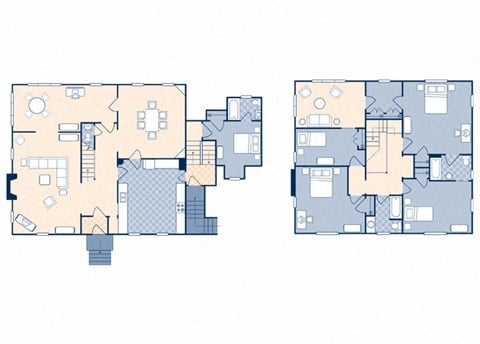 Floor plan for 5 beds, 3.5 baths, 3400 sqft